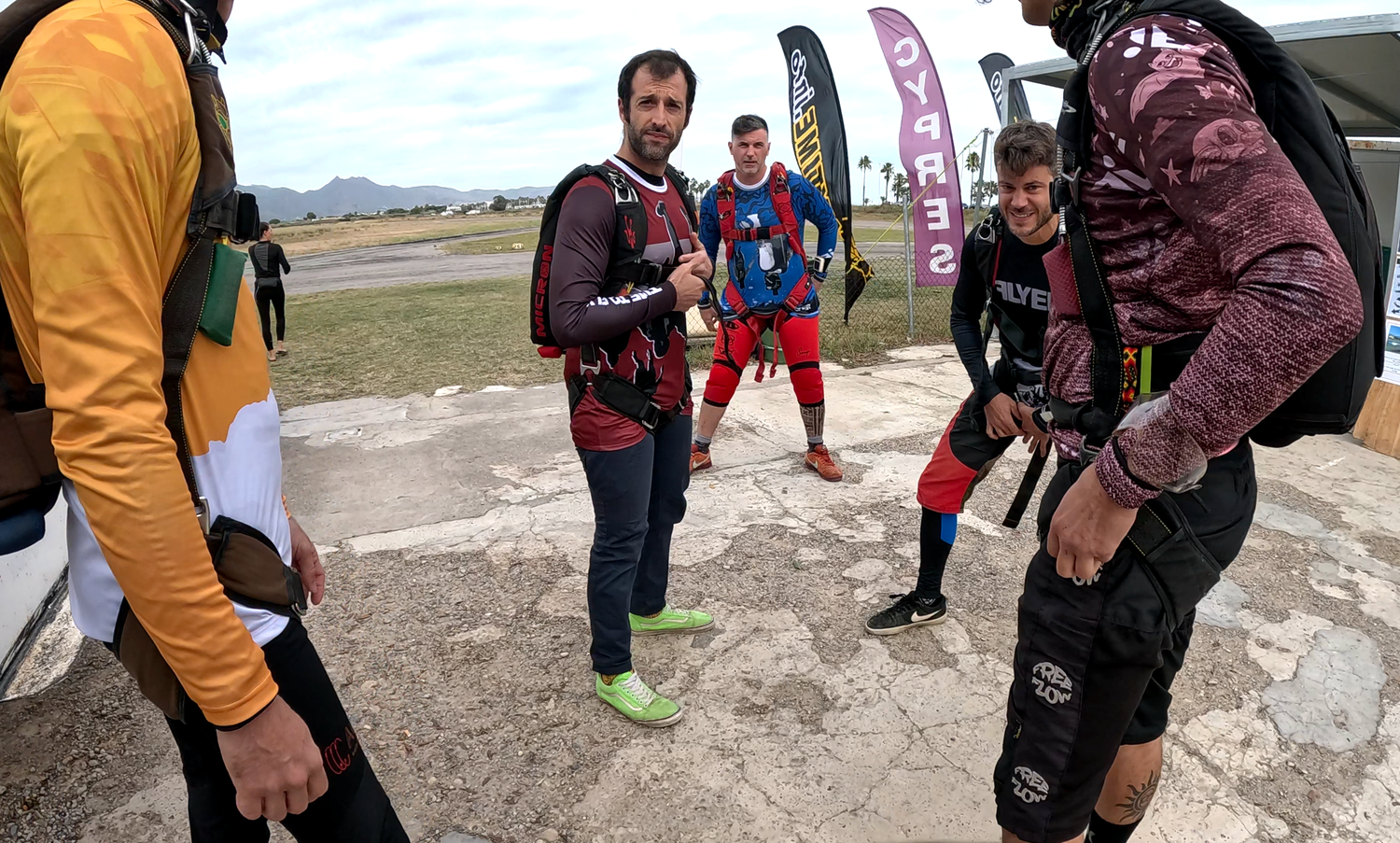 Skydivers In Cool Jerseys