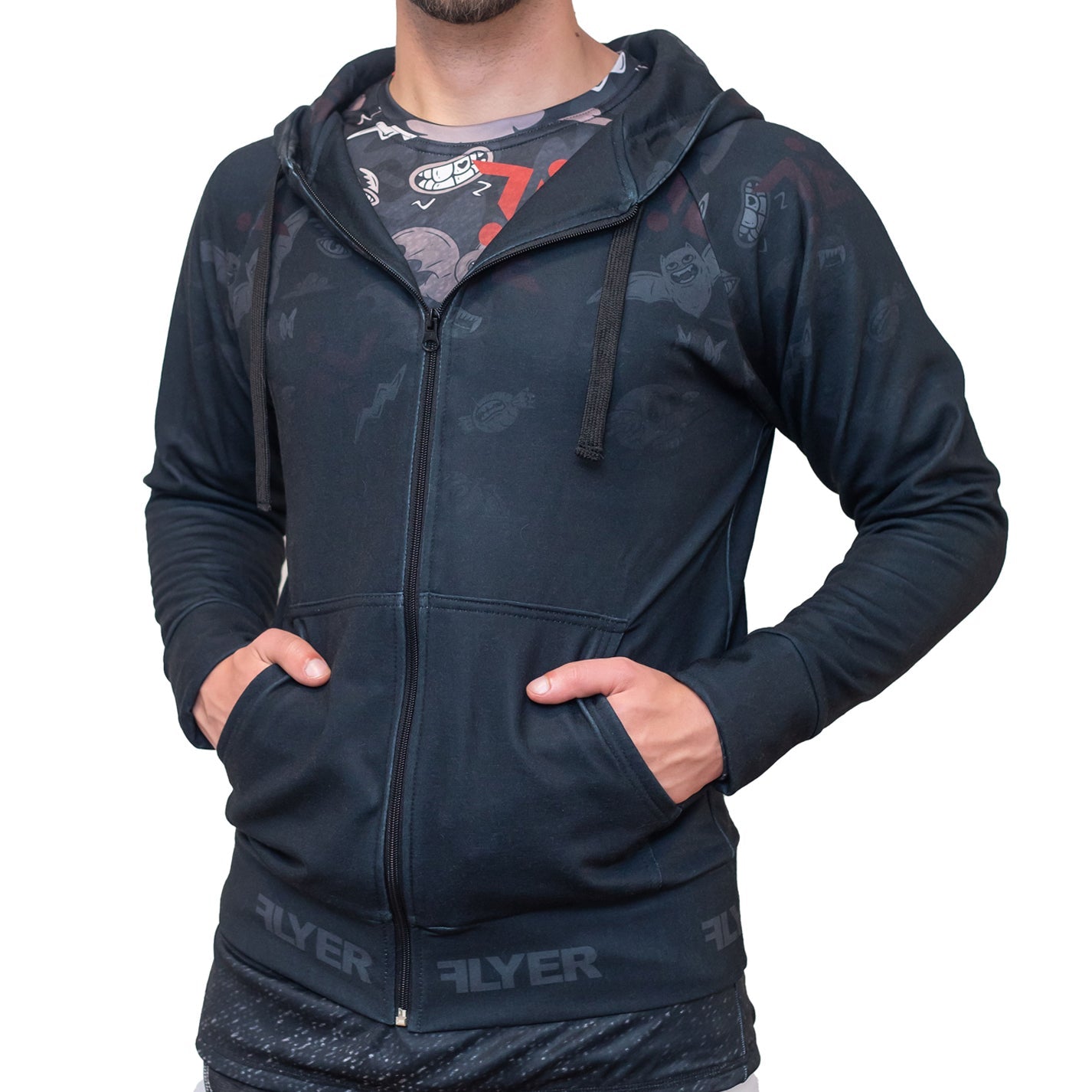 Black Doodle Skydive Hoodie - Flyersuit