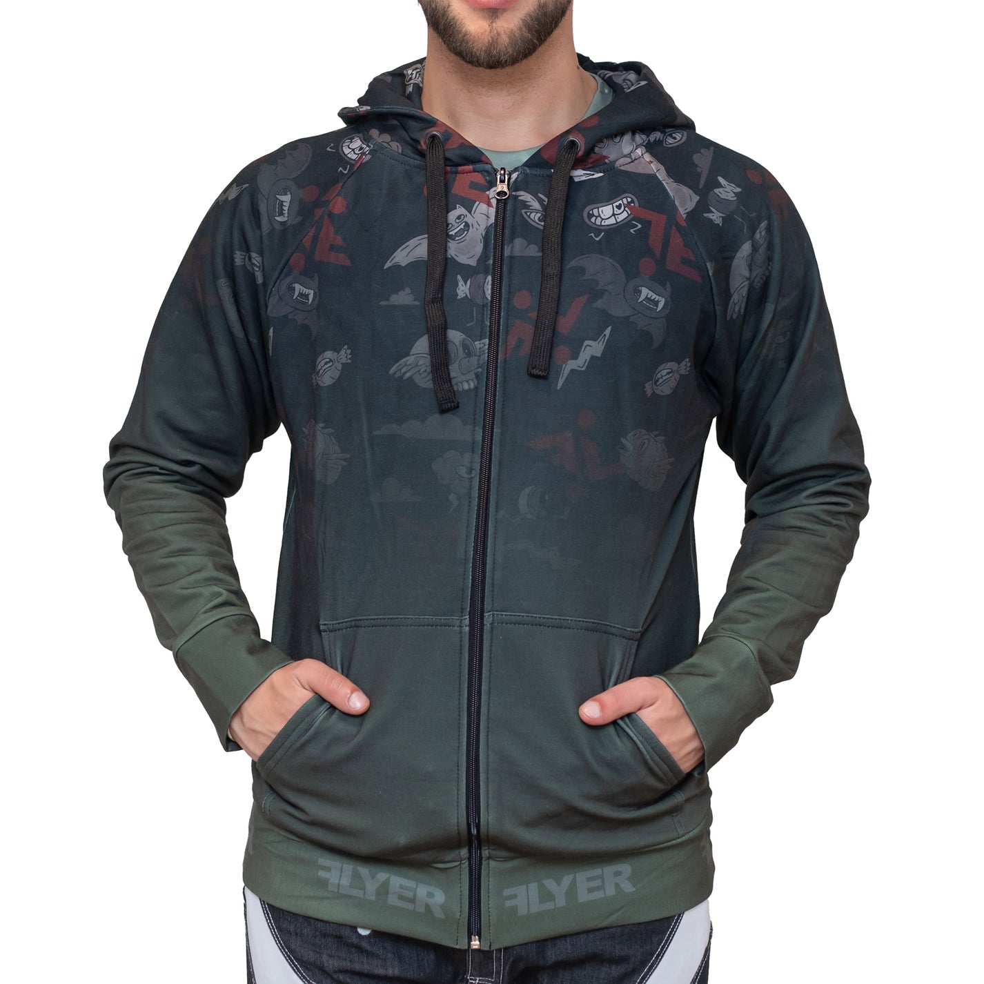 Olive Doodle Skydive Hoodie - Flyersuit